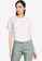 G2000 white Puff Sleeve Blouse with Pleated Neckline 94CA5AAFBF0B6EGS_1