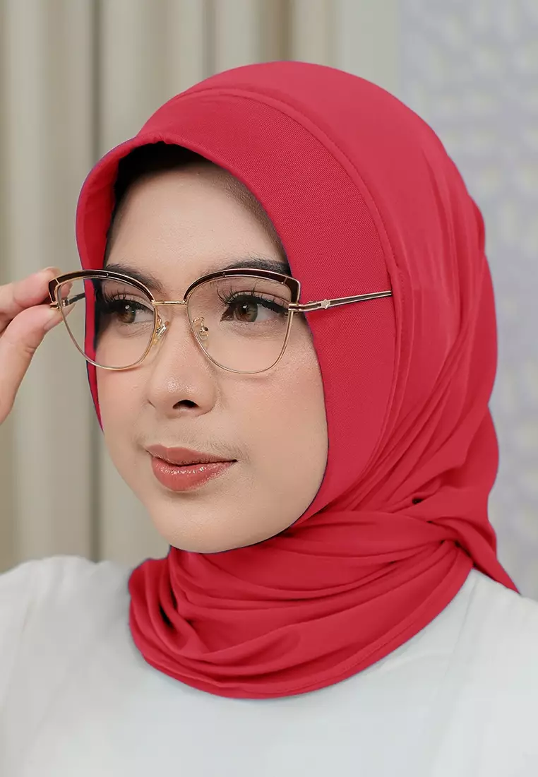 HIJAB INSTAN SOFTPAD AMEENA - TOMATO