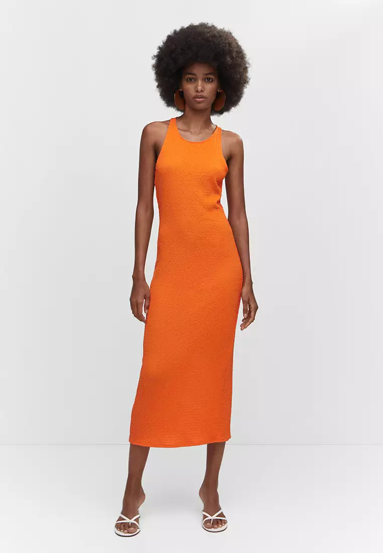 Mango Opening Textured Dress 2024 Buy Mango Online ZALORA Hong