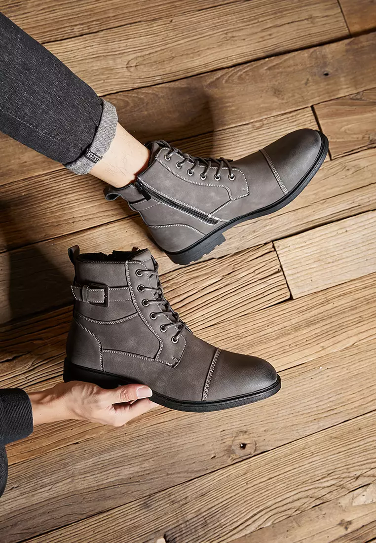 High Top Faux Leather Martin Boots KB2208W