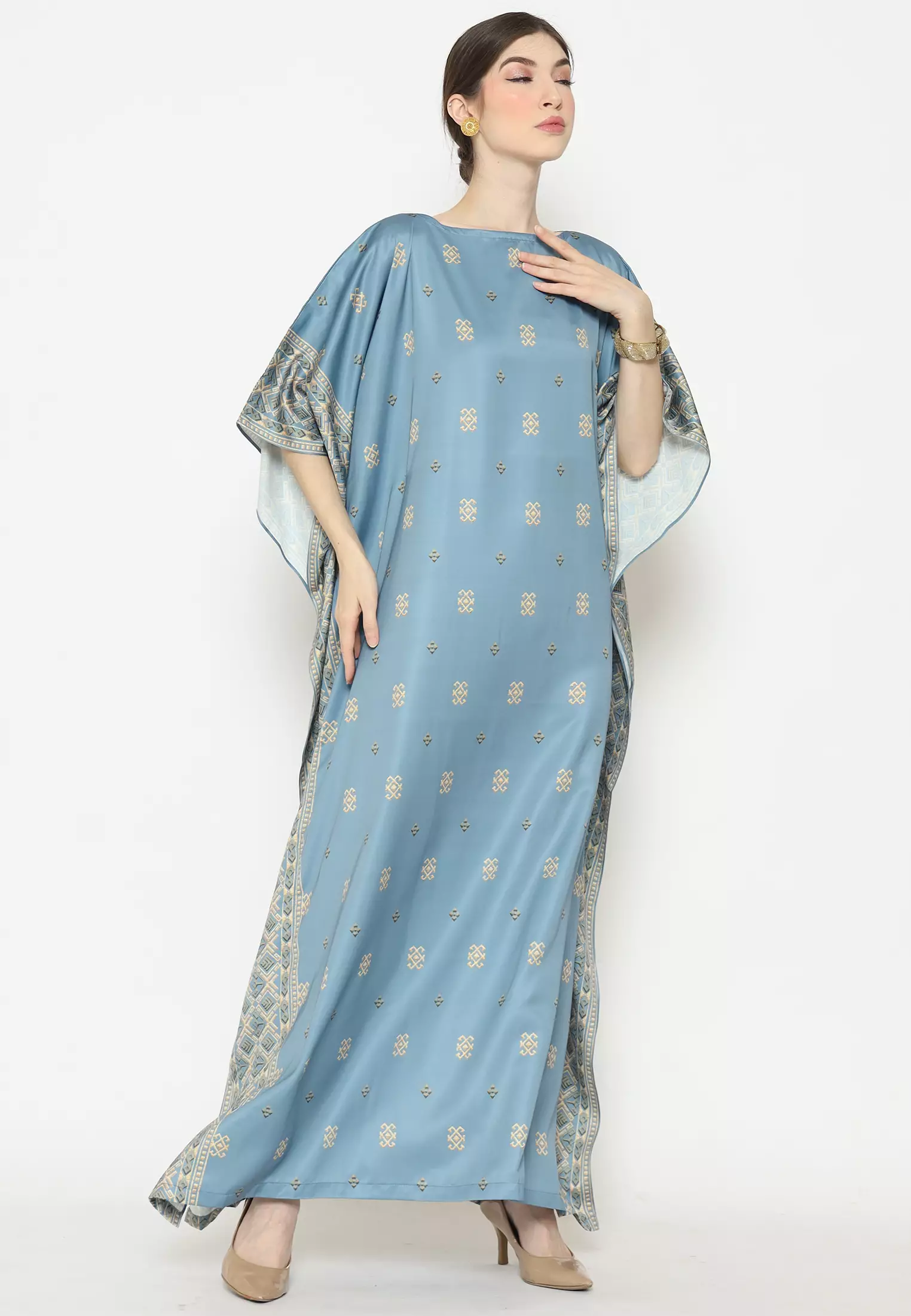 Kanzi Exclusive Short Sleeve Songket Kaftan