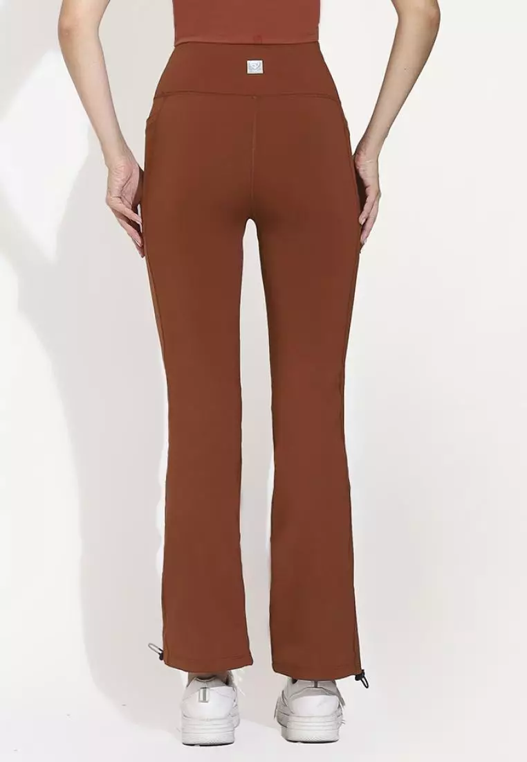 Fitwear - Legging Jogger Olahraga Wanita LINDA 2IN1 ANKLE SERUT - BRICK DRYFIT 2POCKET