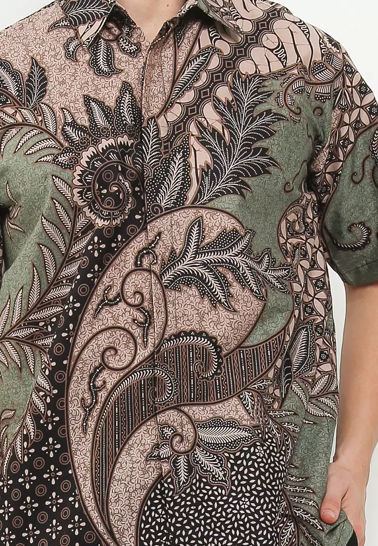 Agler Kemeja Batik Premium Pria Casual Modern Lengan Pendek