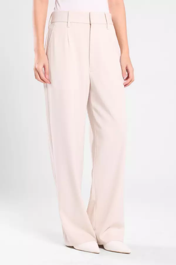 Minimal - Beethoven - Celana Panjang Rileks - Beige Warna Beige