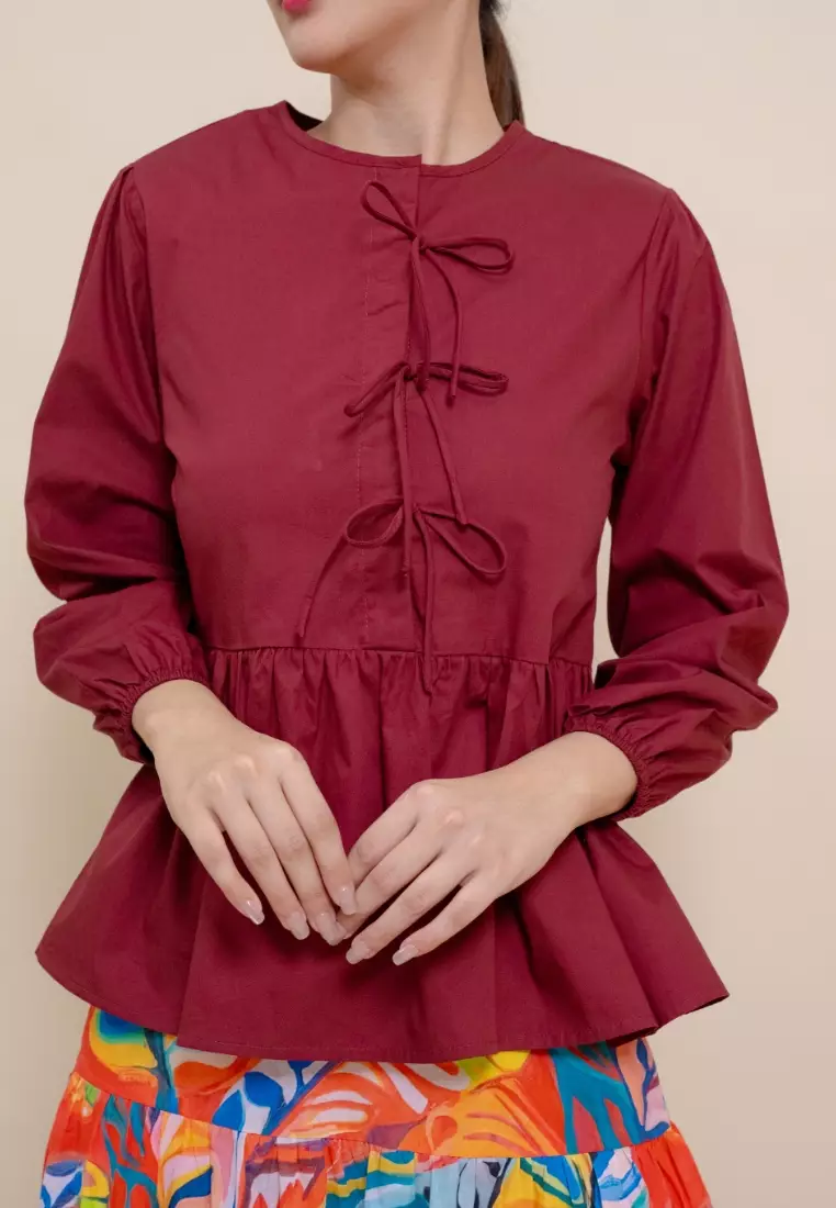 Bayu Somerset Tallulah Top - Maroon
