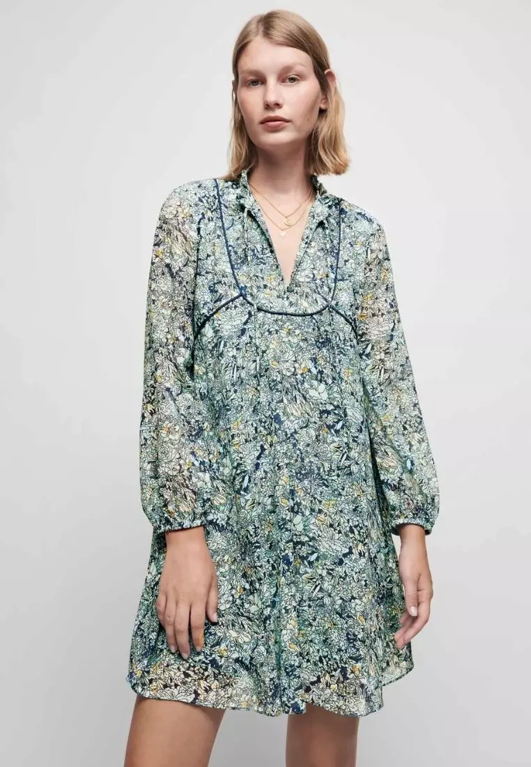 Maje scarf dress on sale in printed chiffon