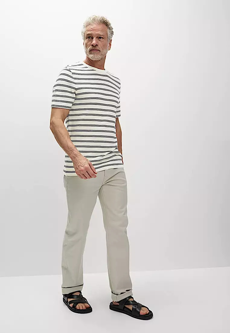 Cotton Rich Striped Textured T-Shirt
