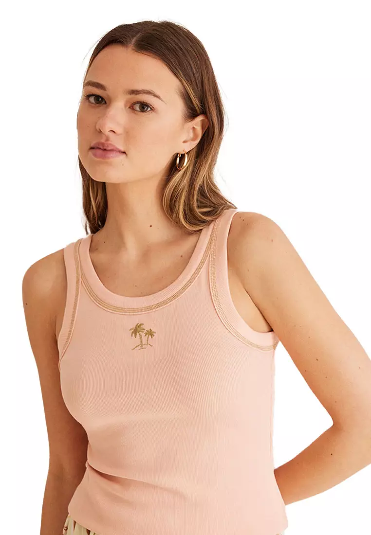 Tropical Pajamas With Straps And Shorts