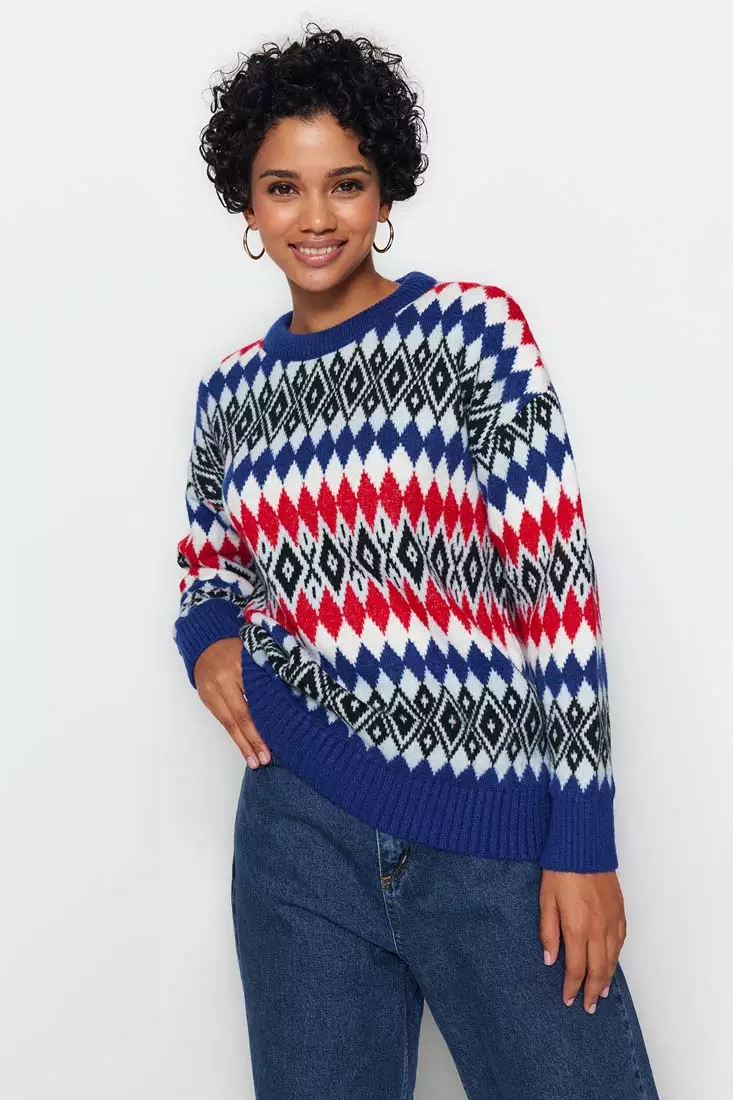Buy Trendyol Diamond Knit Sweater 2024 Online ZALORA Singapore