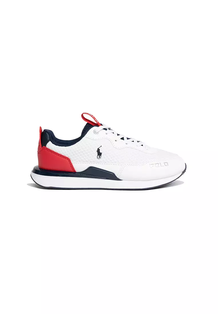 Discount on Polo Ralph Lauren  shoes - SKU: Trainer Sport Sneaker White/Navy (244410)