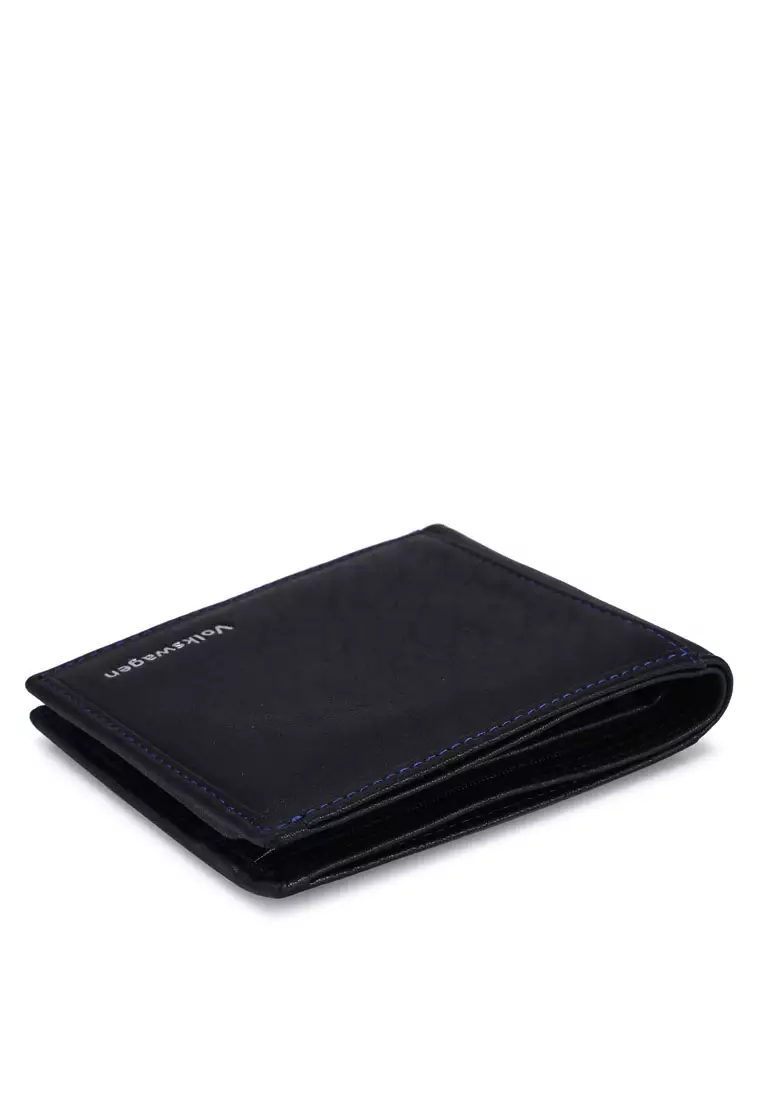 Men's RFID Genuine Leathe Tri Fold Short Wallet With Coin Compartment