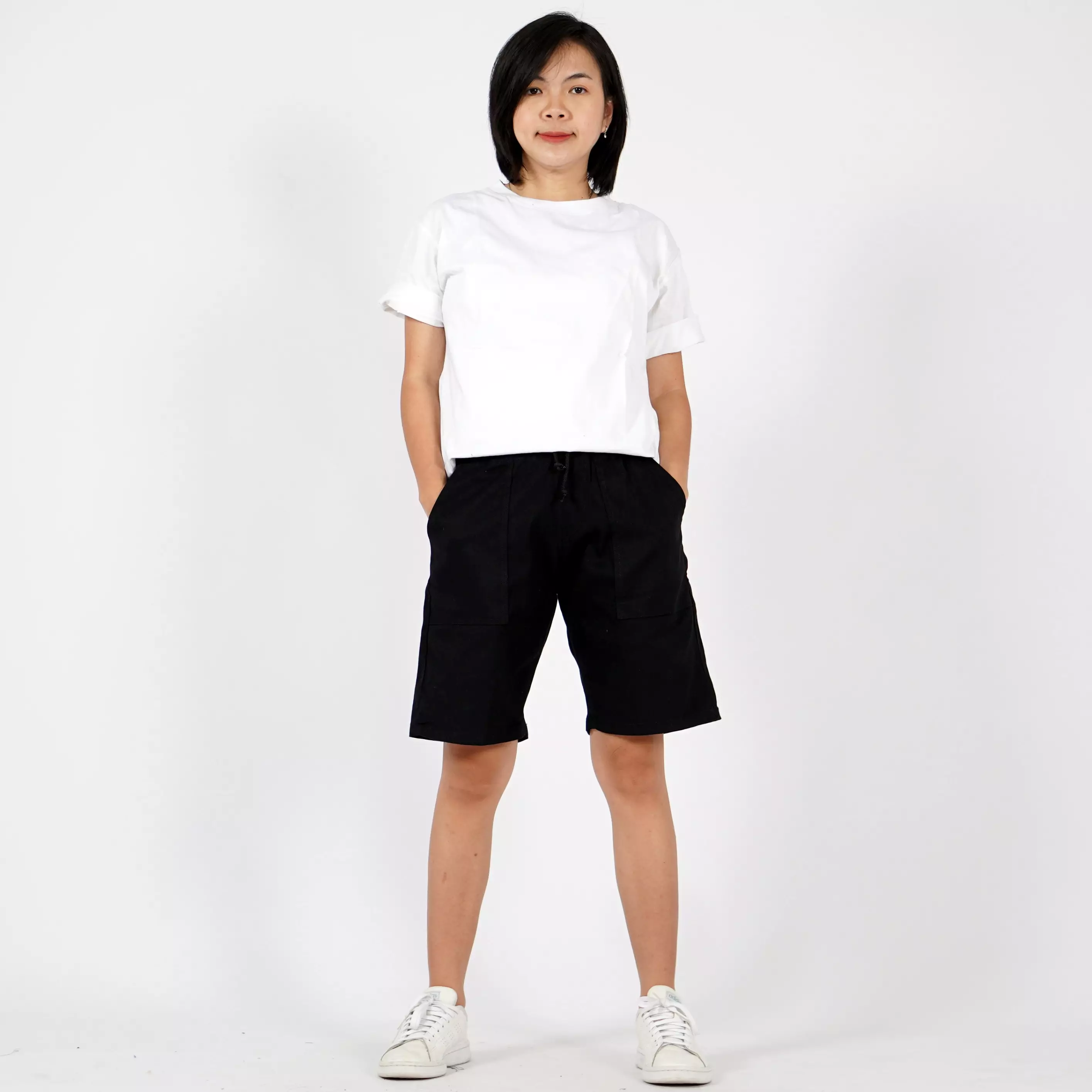 GWEN Celana Chino Pendek Celana Pendek Wanita Celana Santai - HITAM