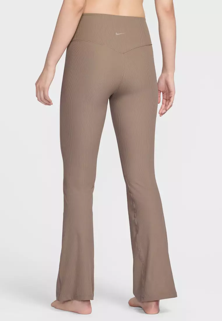 Zenvy Rib Women's Gentle-Support High-Waisted Flared Leggings
