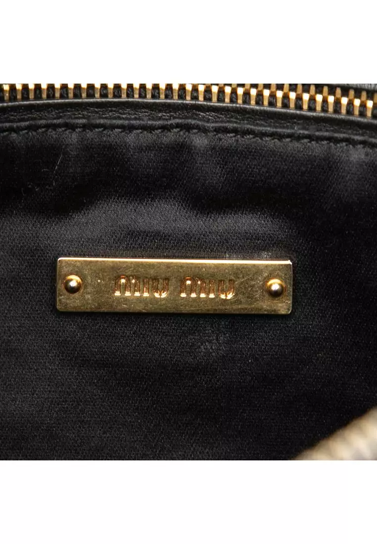 Pre-Loved Miu Miu Studded Leather Zip Clutch