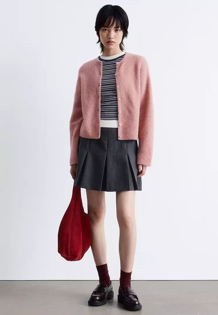 Alpaca-Blend Knitted Cardigan