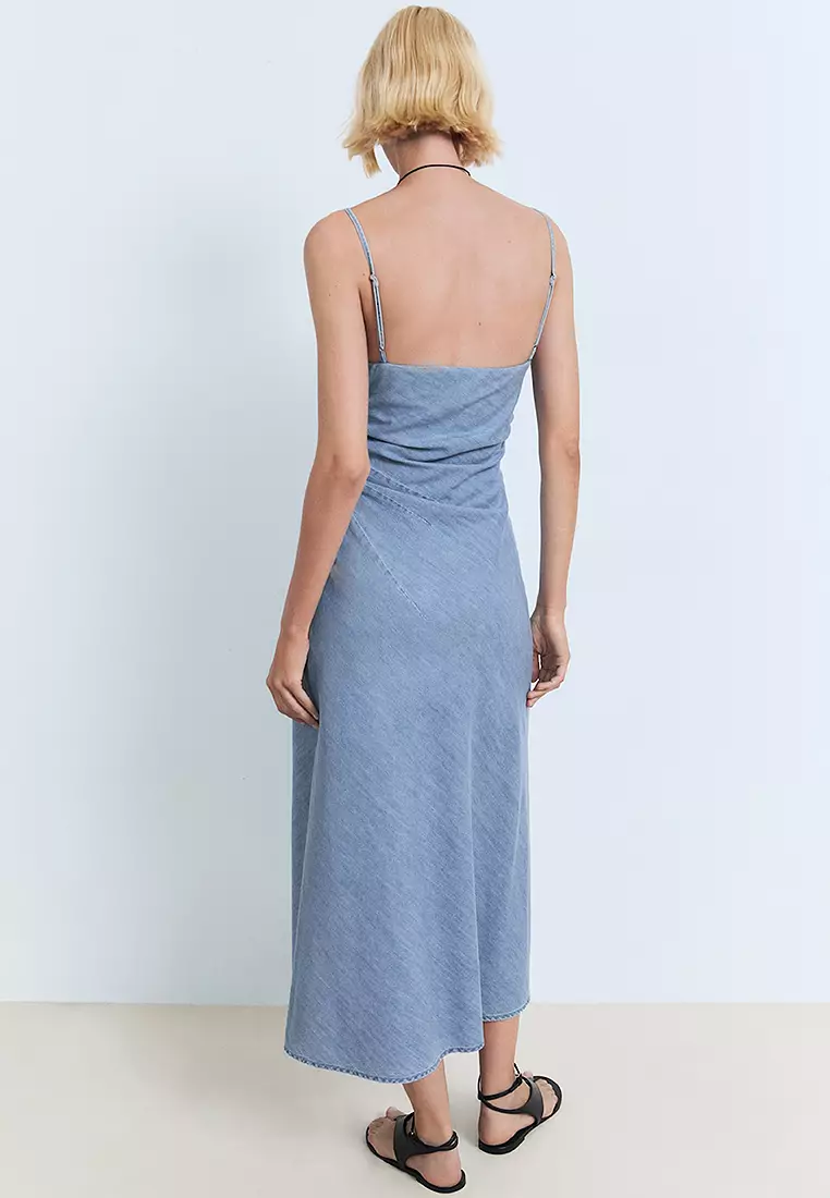 Draped Denim Dress