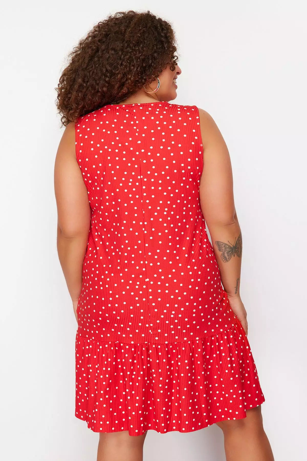 Plus Size Flounce Shift Mini Dress