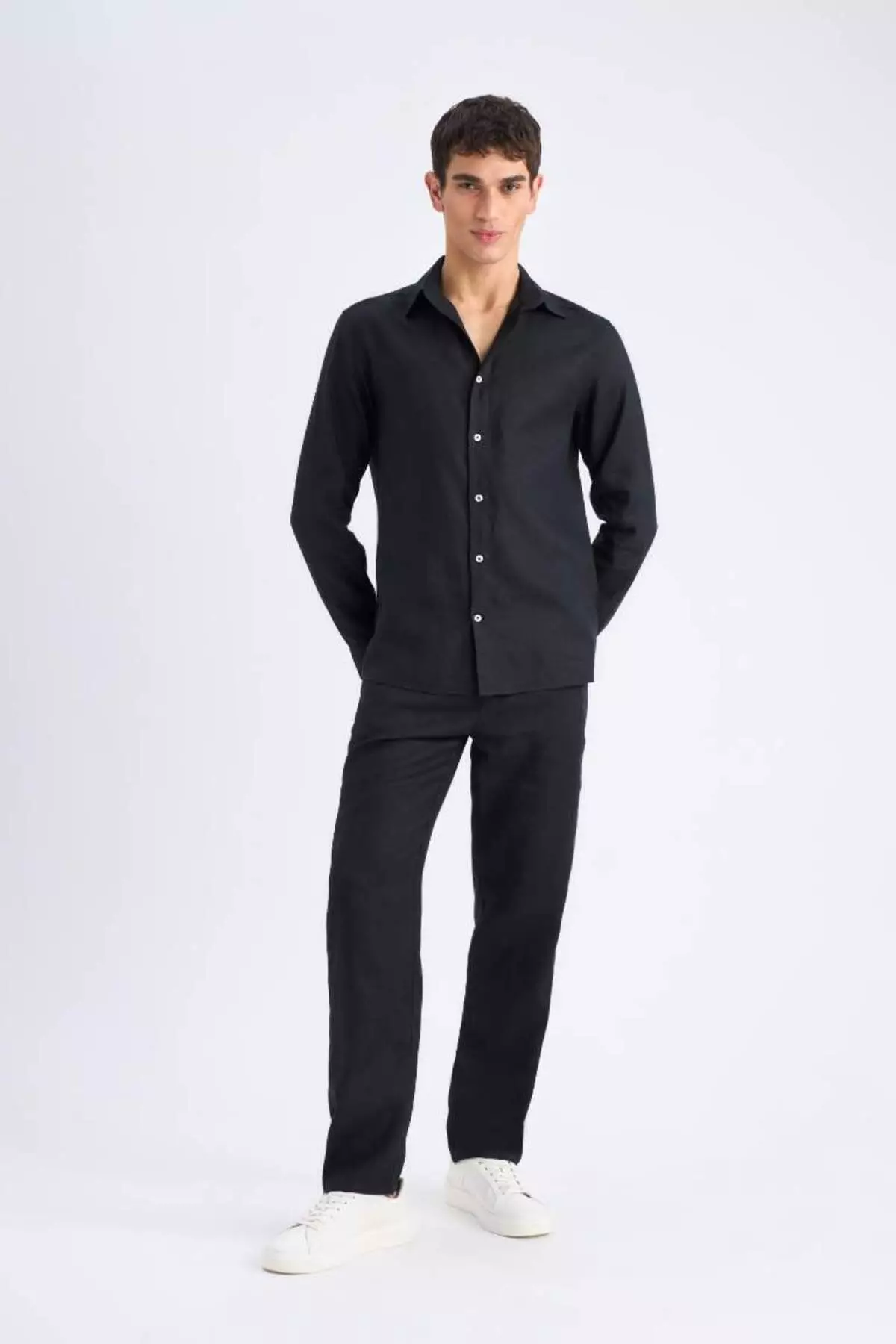 100% Linen Relax Fit Relaxed Cut Straight Leg Summer Trousers C1117Ax25Sp