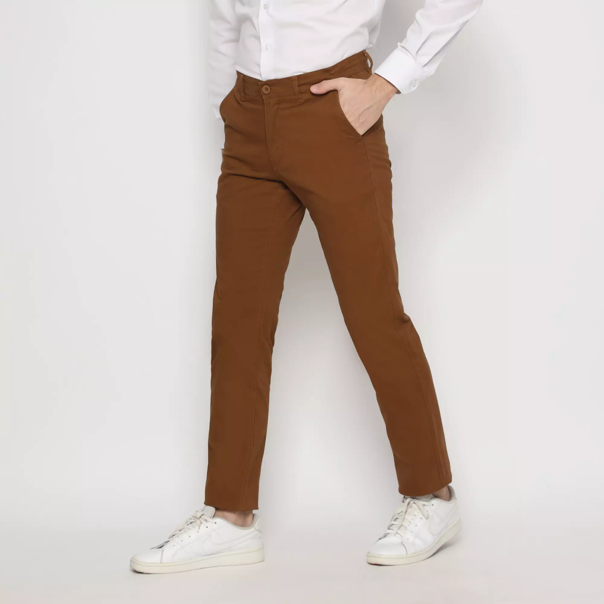 Platini Celana Pria Chino Panjang Coklat 588038