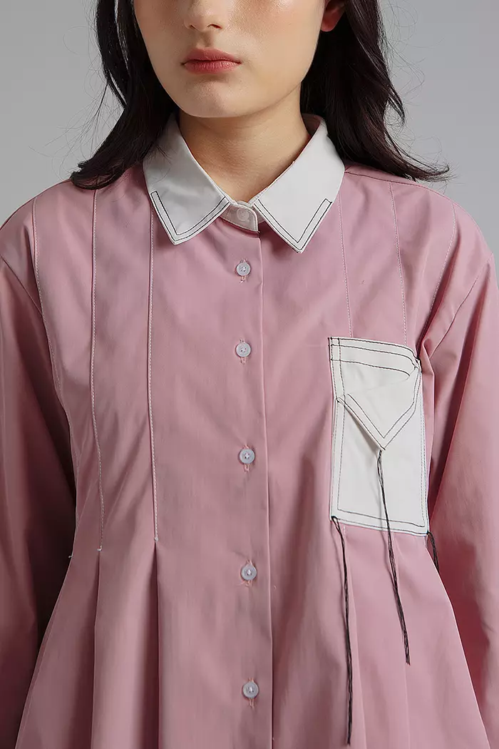 COTTONINK Studio - Atasan Kemeja Wanita Pink Dahl #HolidayCollection