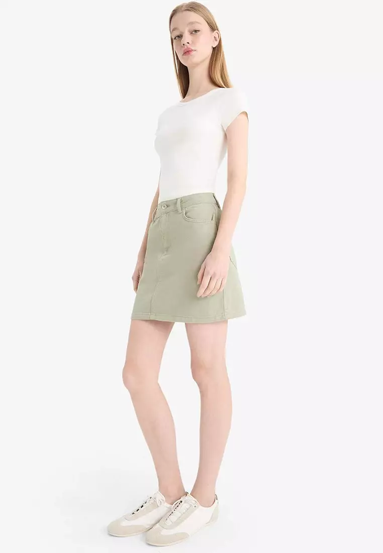 Coool Normal Waist Gabardine Mini Skirt E5346Ax25Sp