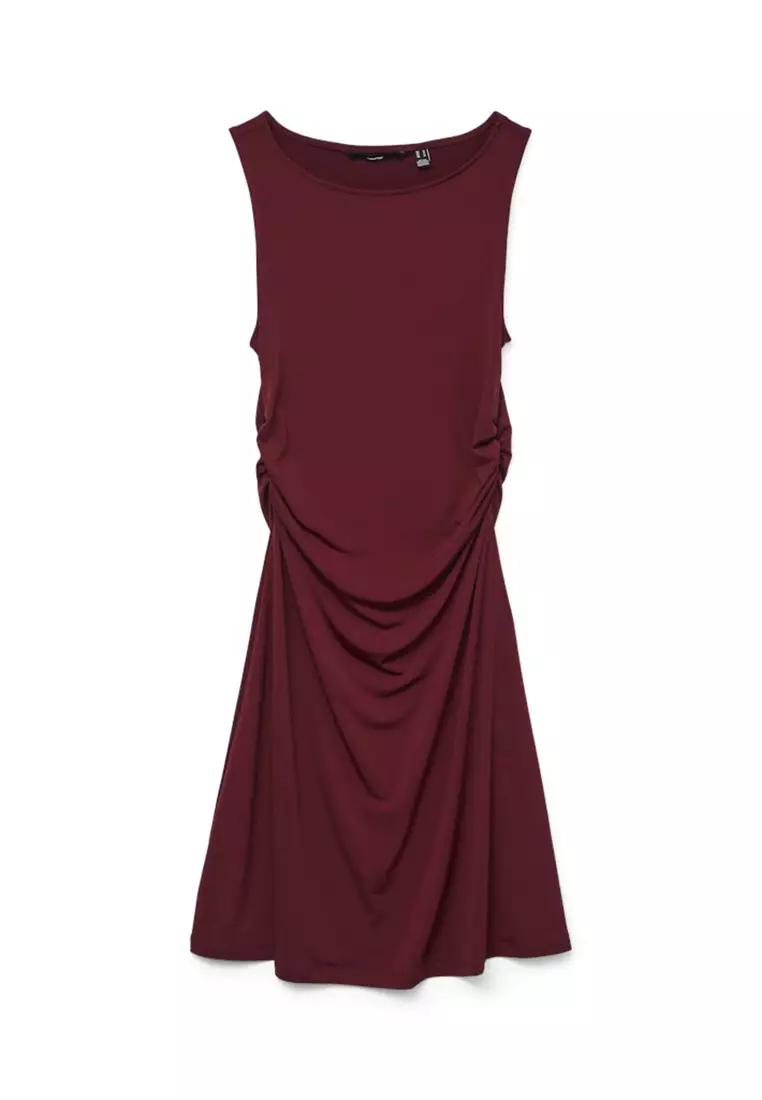 Sleeveless Boat Neck Jersey Dress