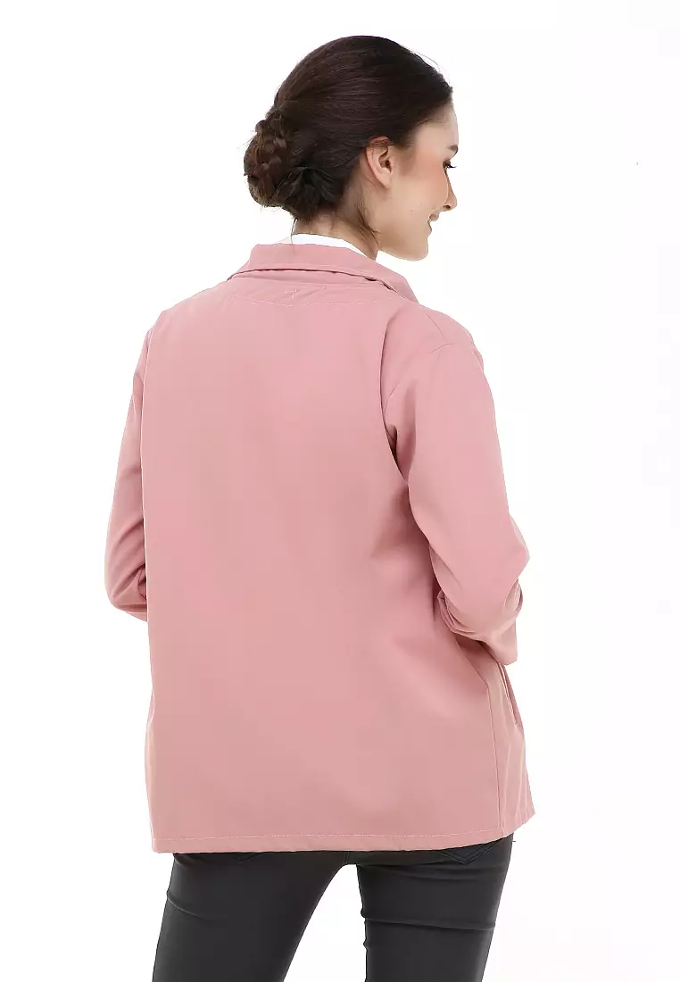 Blazer Wanita Casual Suit Material Baby Canvas ORIGINAL - Pink