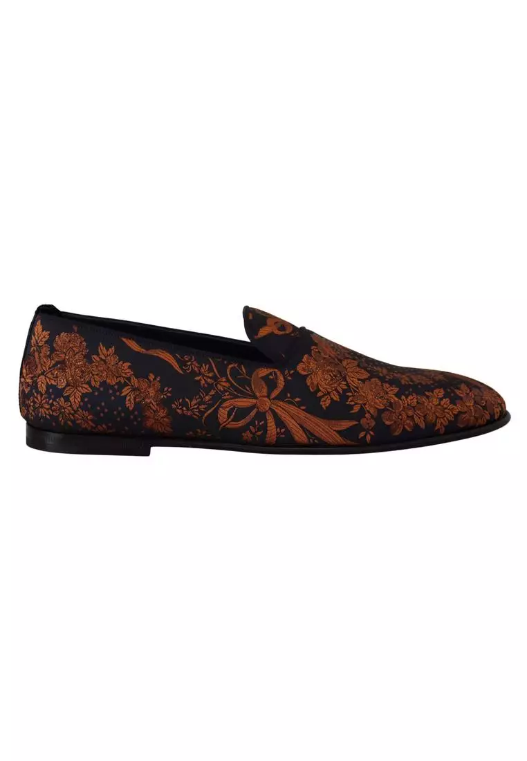 Mens black best sale and gold loafers