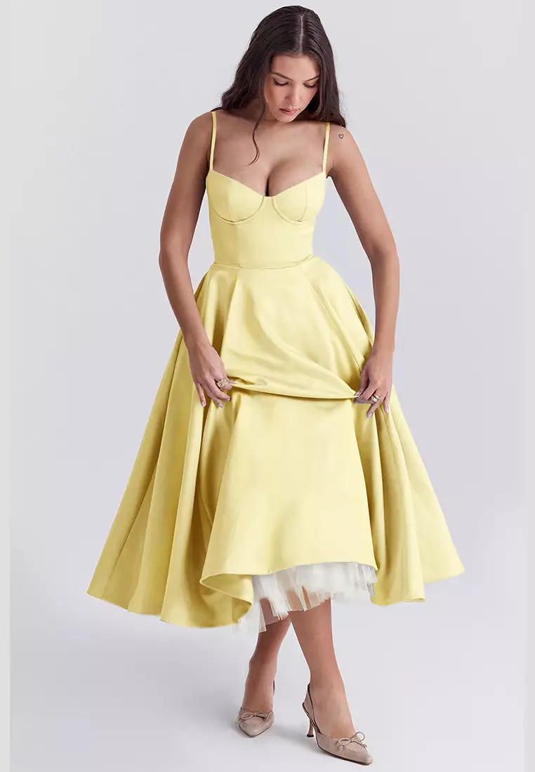 French mesh double-layer suspender dress CA25042264YE