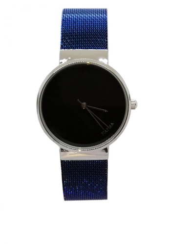 Shop Chronomart Nafisa Women S Black Dial Stainless Steel Blue Mesh Chain Strap Wrist Watch Online On Zalora Philippines