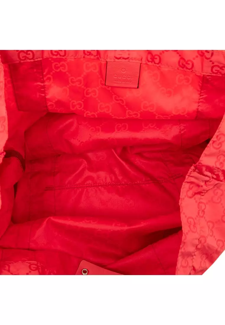 Pre-Loved Gucci Gg Nylon Teddy Bear Folding Tote