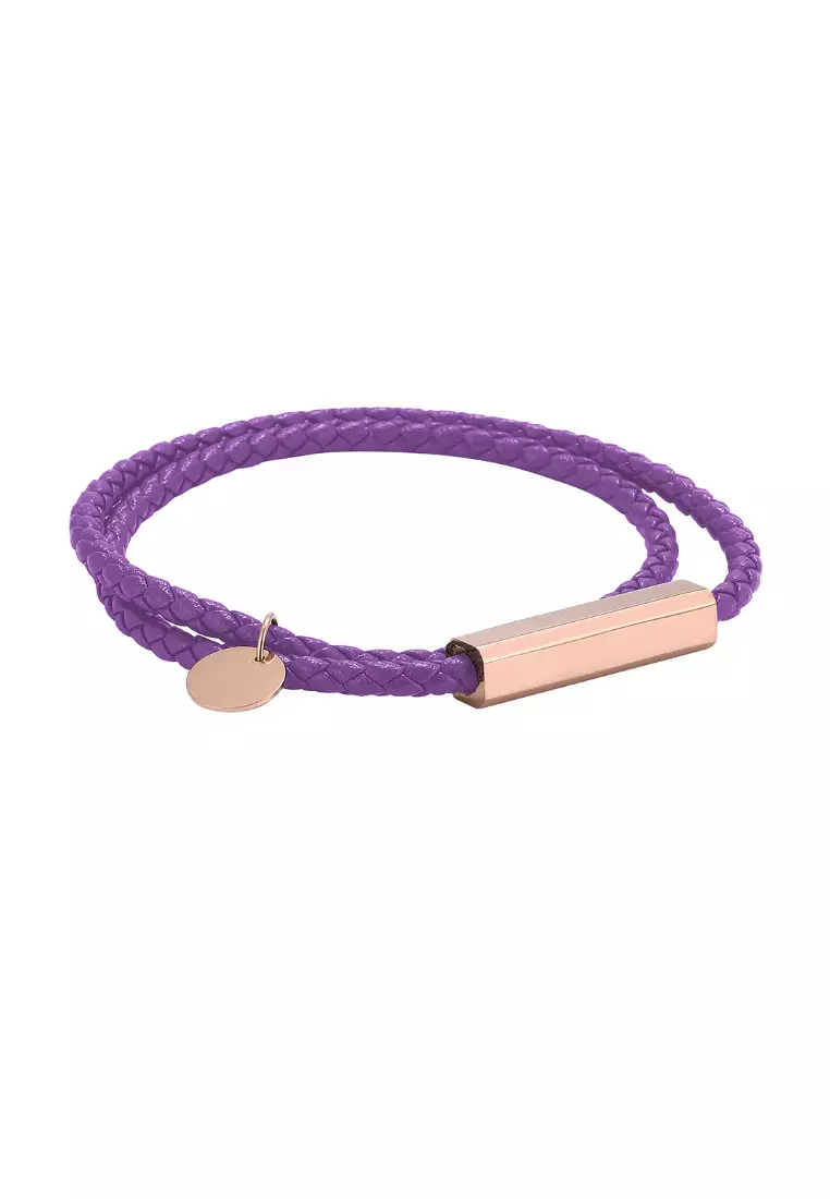 Buy Kings Collection Purple Faux Leather Magnetic Bracelet