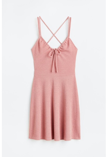 Buy Hu0026M Crinkled drawstring-detail dress 2023 Online | ZALORA Singapore
