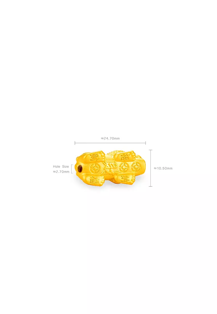 999.9/24K Pure Gold 3D Pixiu Charm (2.20g ±)