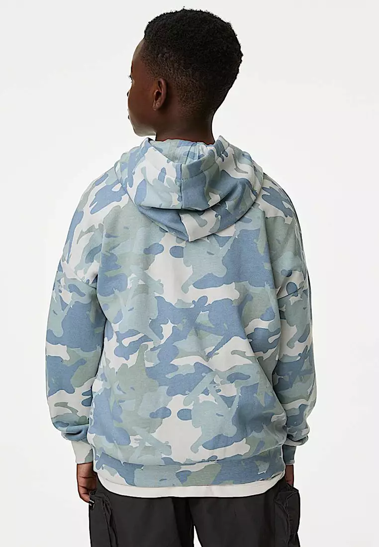Cotton Rich Camouflage Hoodie