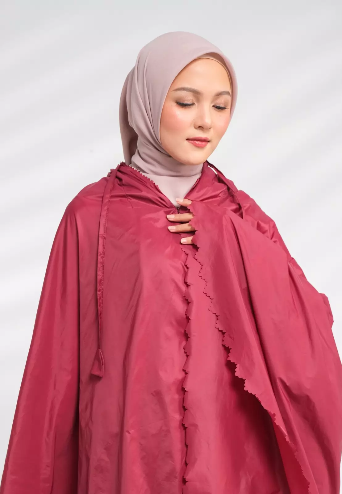 Devania Prayer Set Majesty Maroon - Mukena Dewasa Polos 2 in 1 - Bahan Parasut