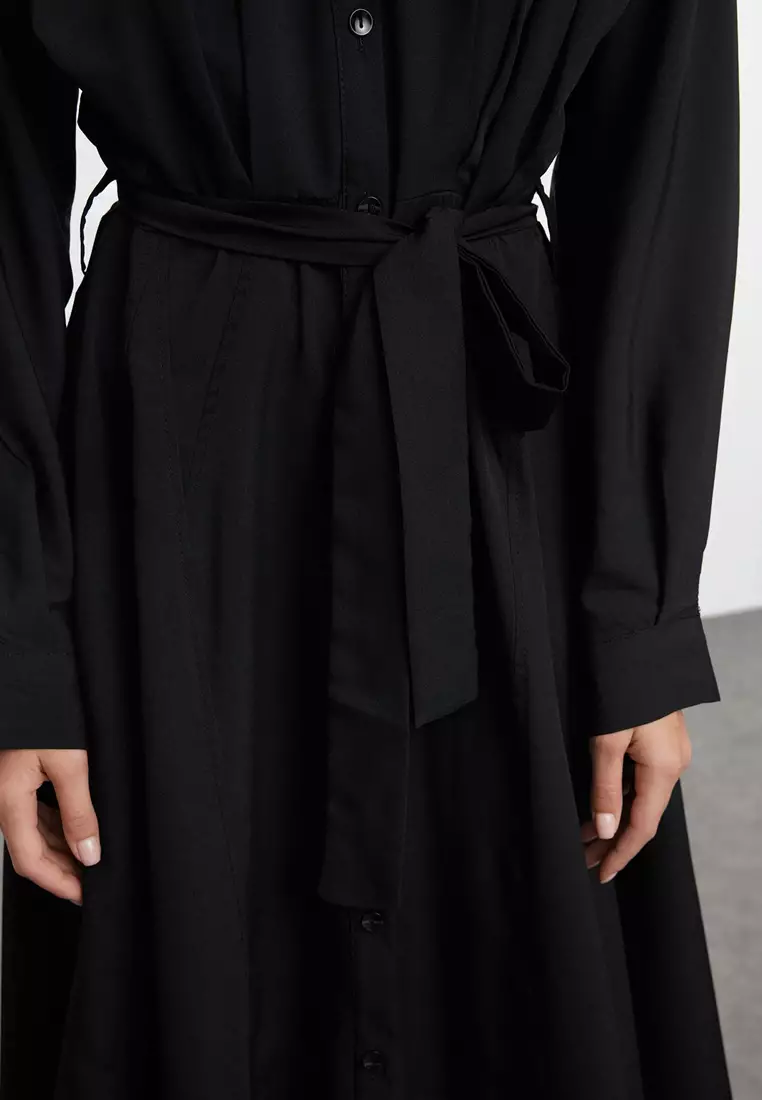 Wrap Midi Shirt Dress