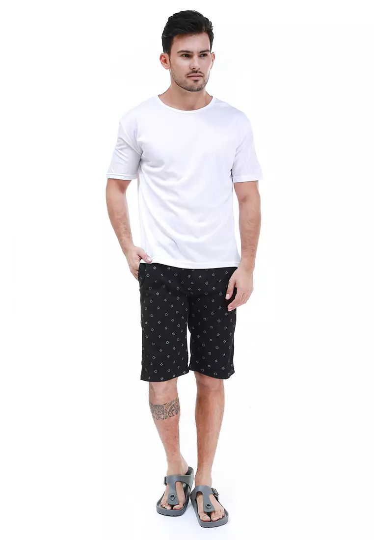 Jack Kaos Katun Pria Anti-Dirty Waterproof Quick Dry Short Sleeve Stylis Design Material Cotton ORIGINAL - White