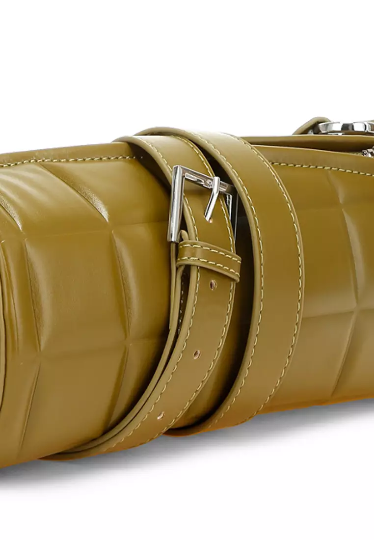 Tas Selempang Bantal Silinder Hijau