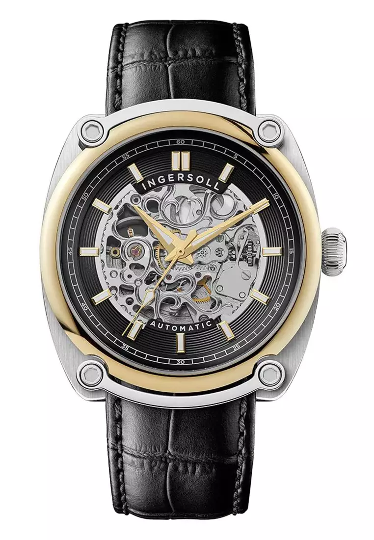 Ingersoll Michigan Black Leather Analog Automatic Watch For Men INI13301