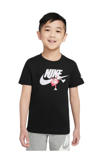 Nike black Nike Boxy Futura Short Sleeve Tee (Little Kids) 9DE3EKAC901880GS_1
