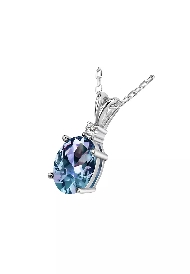 [ Alexandrite Collection ] Simply Printessa Alexandrite Pendant Silver S925 WG - Kalung by Her Jewellery