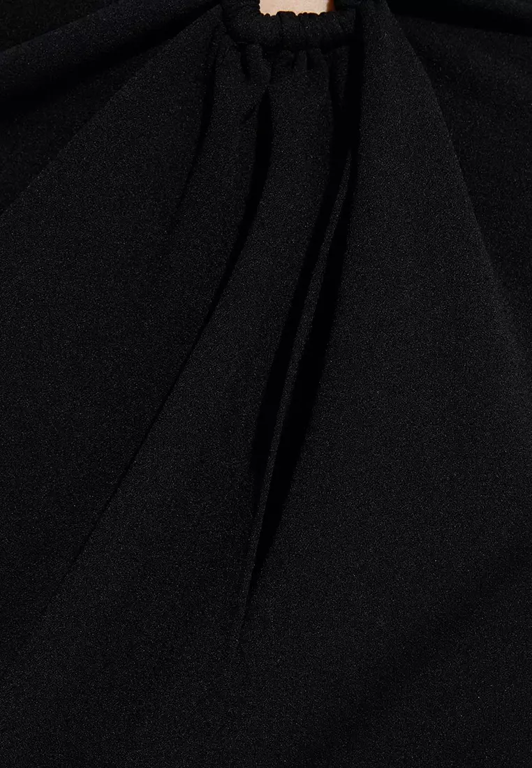 Midi Skirt Metal Accessory Detail with Drape