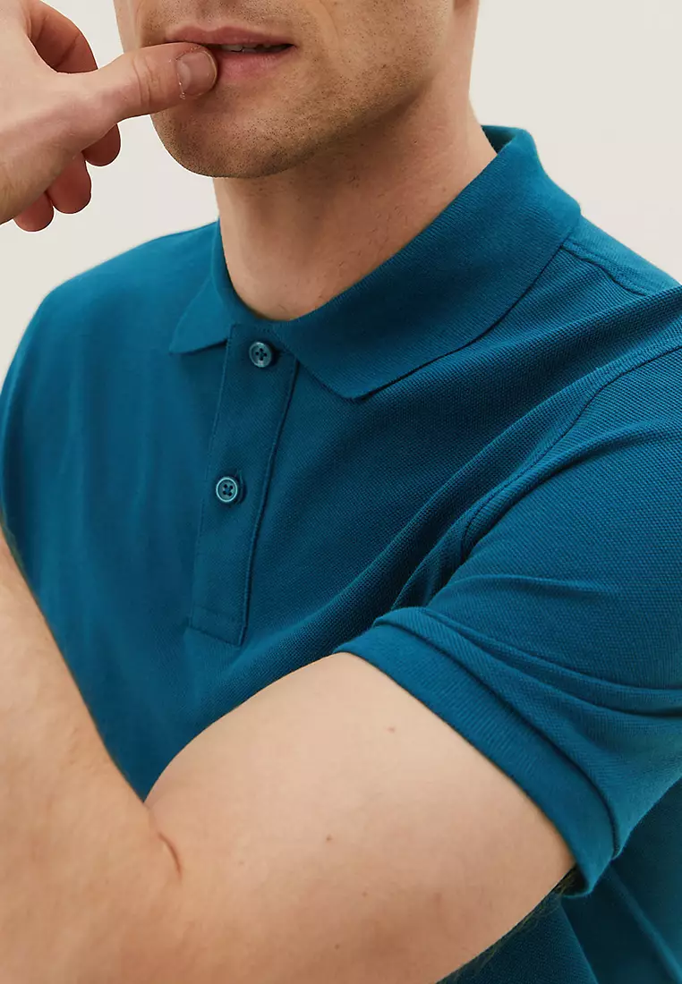 Pure Cotton Pique Polo Shirt