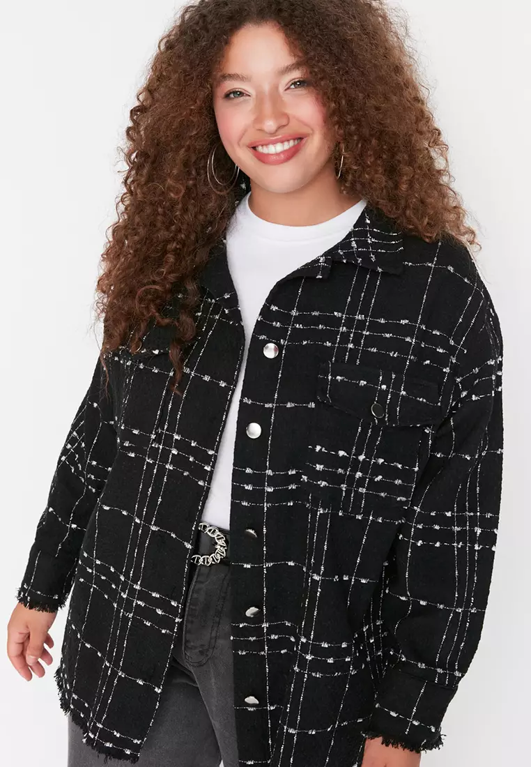 Plus Size Tweed Shirt