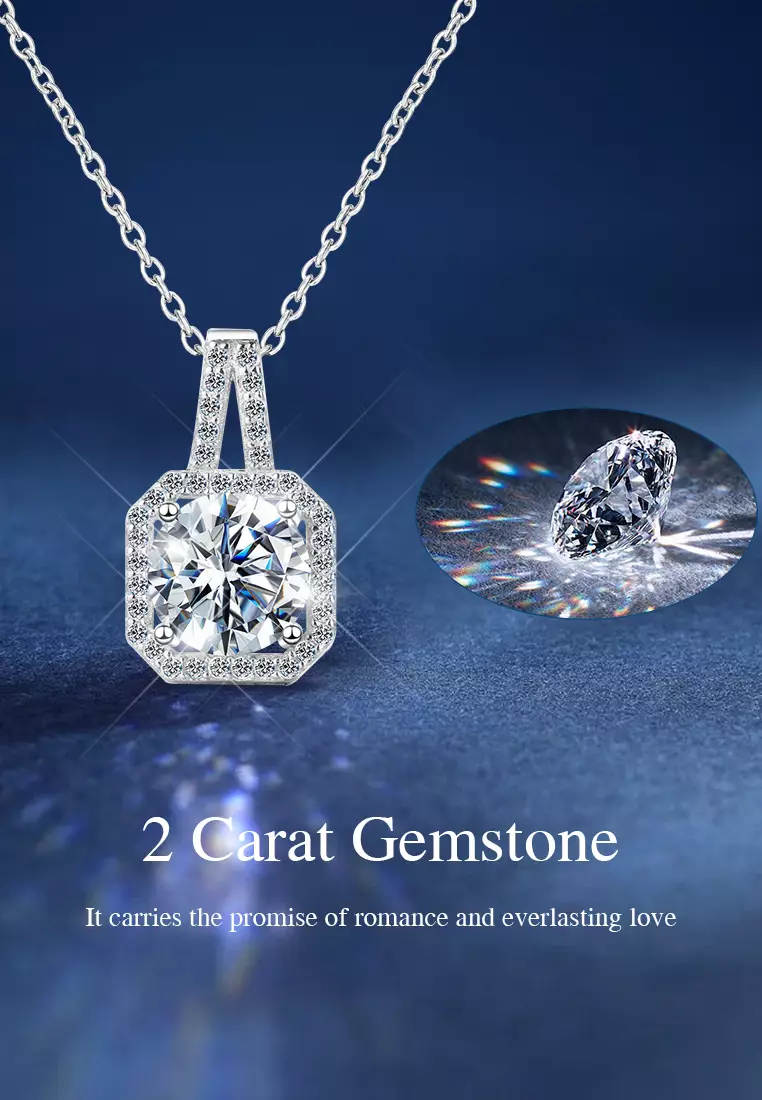 Kalung Wanita Anti Karat Berlian Adjustable Couple Necklace Sertifikat GRA Kotak Indah COD