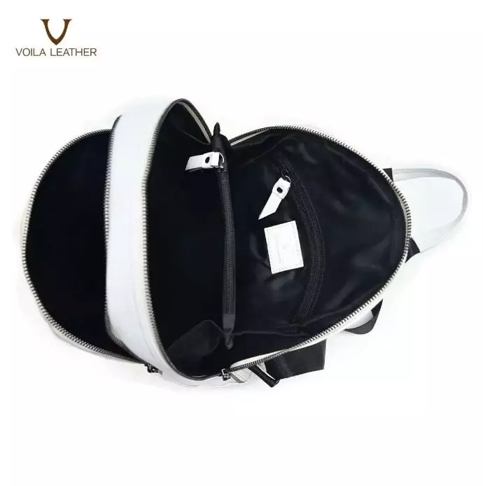Genuine Leather Medium Women’s Backpack Voila Windy White