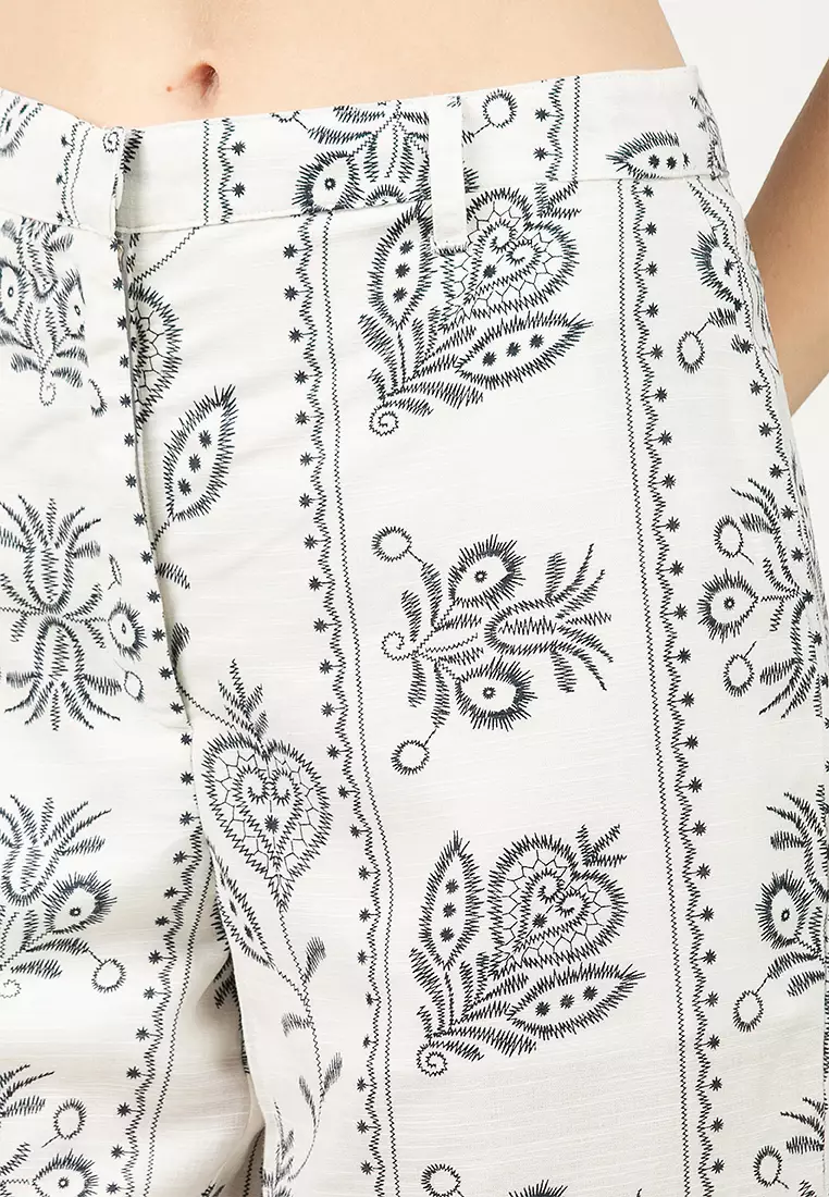 Linen High Waist Cropped Pants