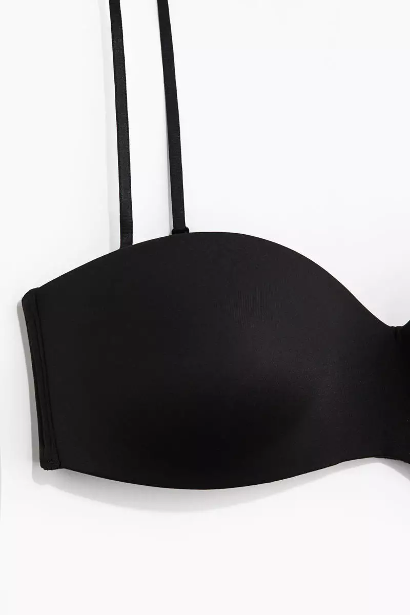 Padded microfibre bandeau bra