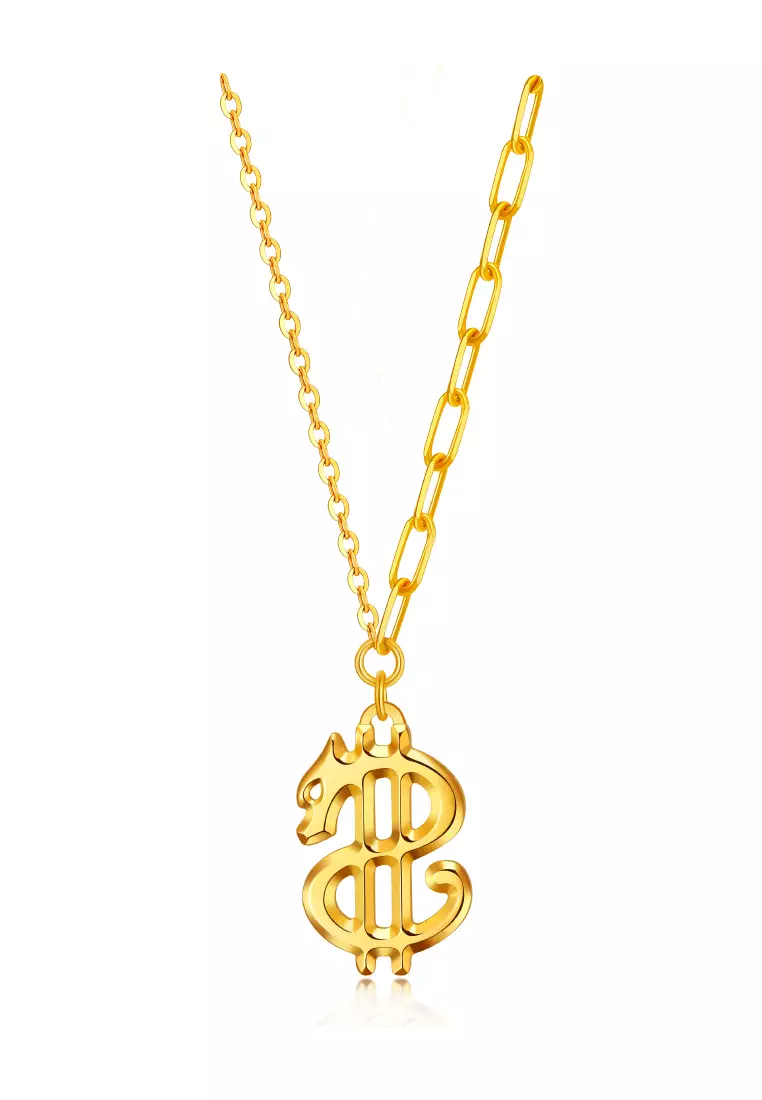 TOMEI【暴富龙】Wealthy Dragon Necklace, Yellow Gold 999 (5G)
